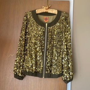 Tory Burch jacket, worn once, runs big, fits up to size 10, excellent condition